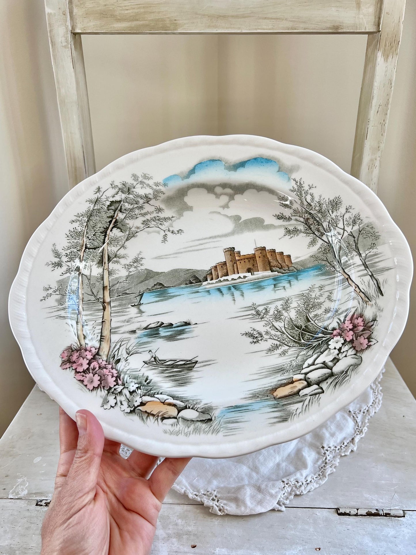 Vintage Queen's Castle 12" Oval Platter by Alfred Meakin, England