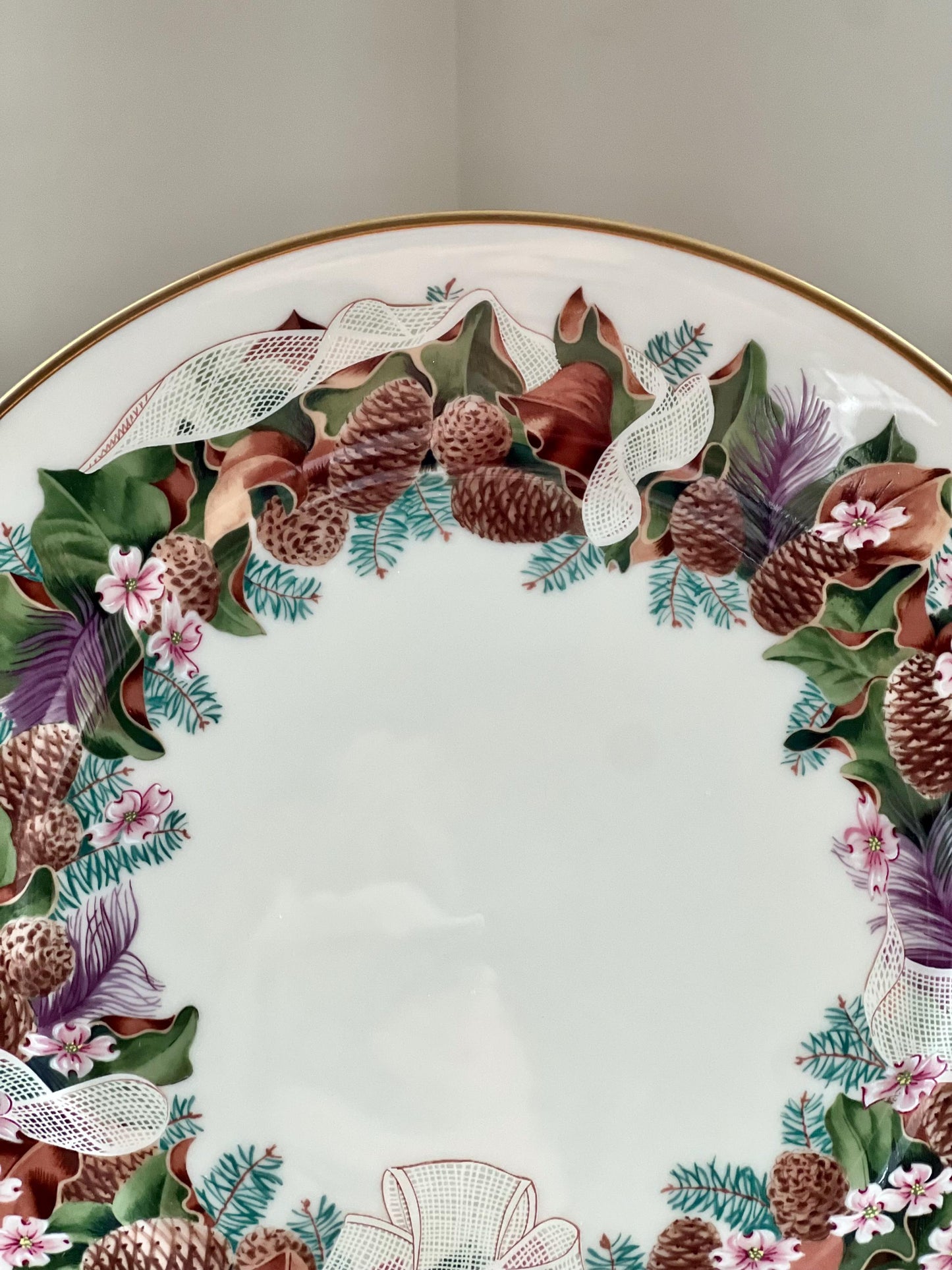 Vintage Lenox Colonial Christmas Wreath "North Carolina, The Twelfth Colony" Collector's Plate, Christmas 1992