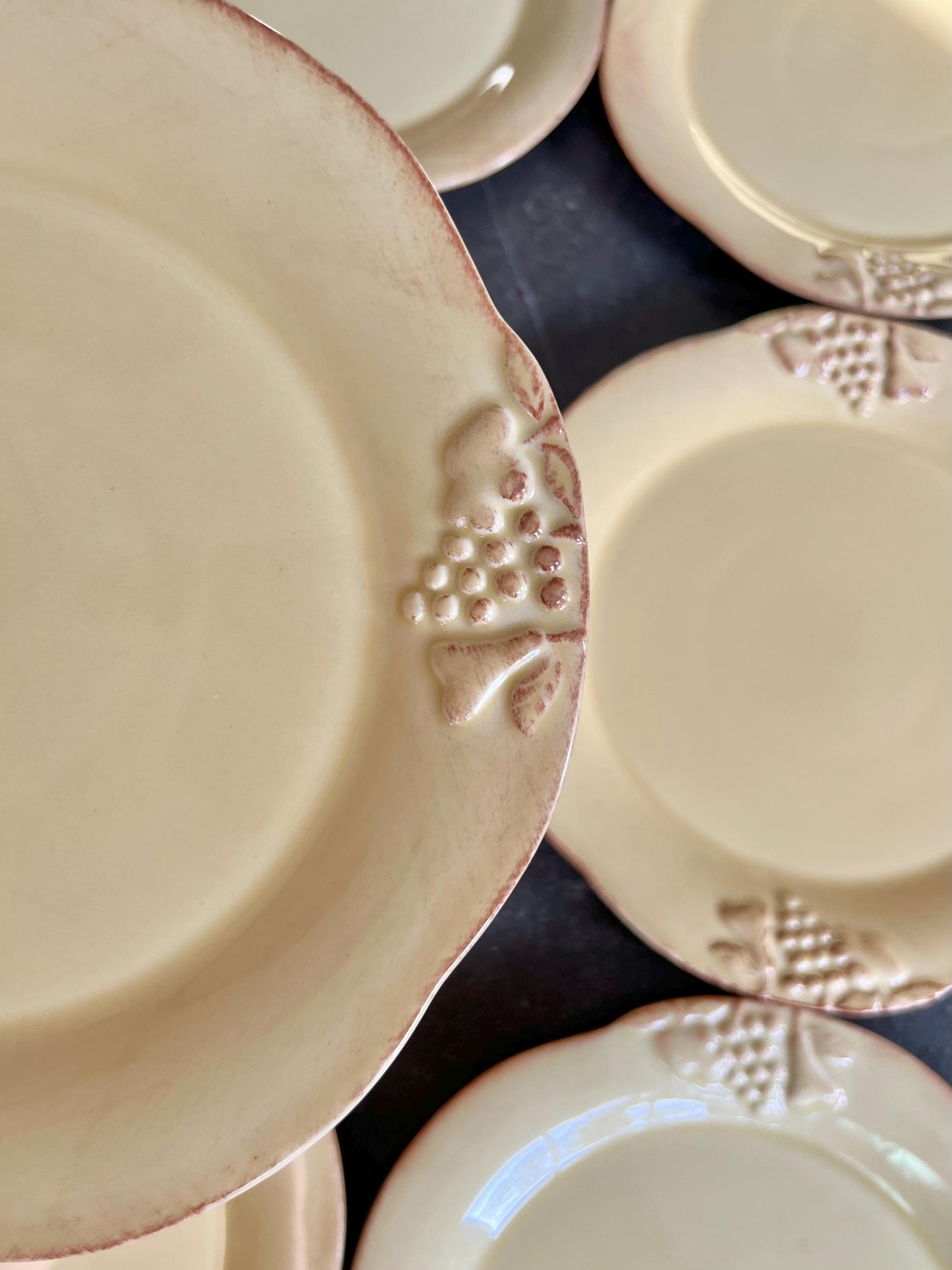 Set (8) Casafina Madeira Harvest Dijon Gold Stoneware Salad Plates, 8.5" diameter