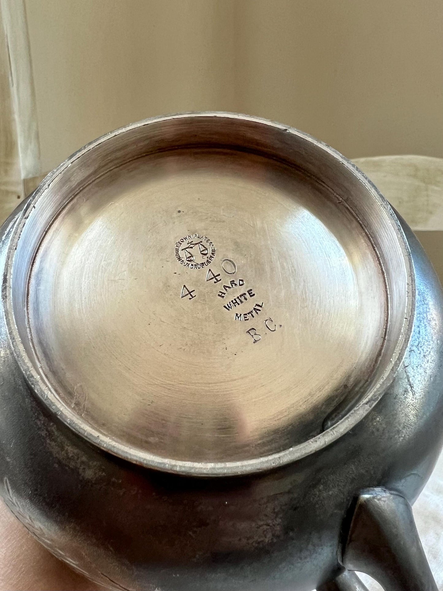 Antique Victorian Silver Plate Teapot by Middletown Plate Co. with Hinged Lid & Beautiful Bird and Foliage Engraving