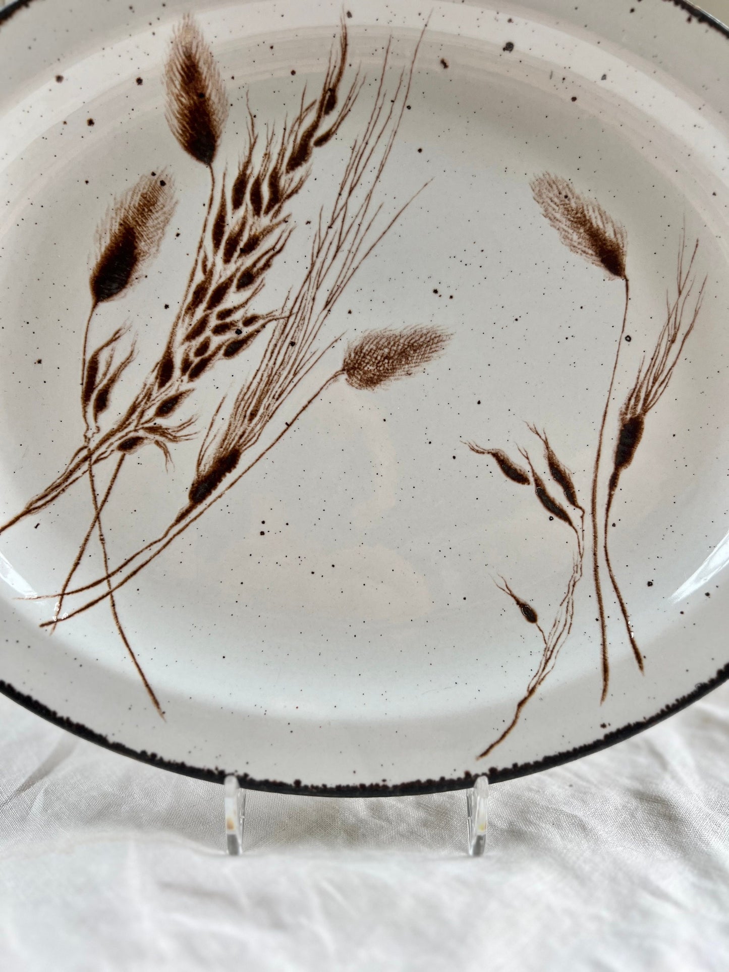 Vintage Midwinter Pottery "Wild Oats" Stonehenge Oval Platter, 11.75" x 9.5"