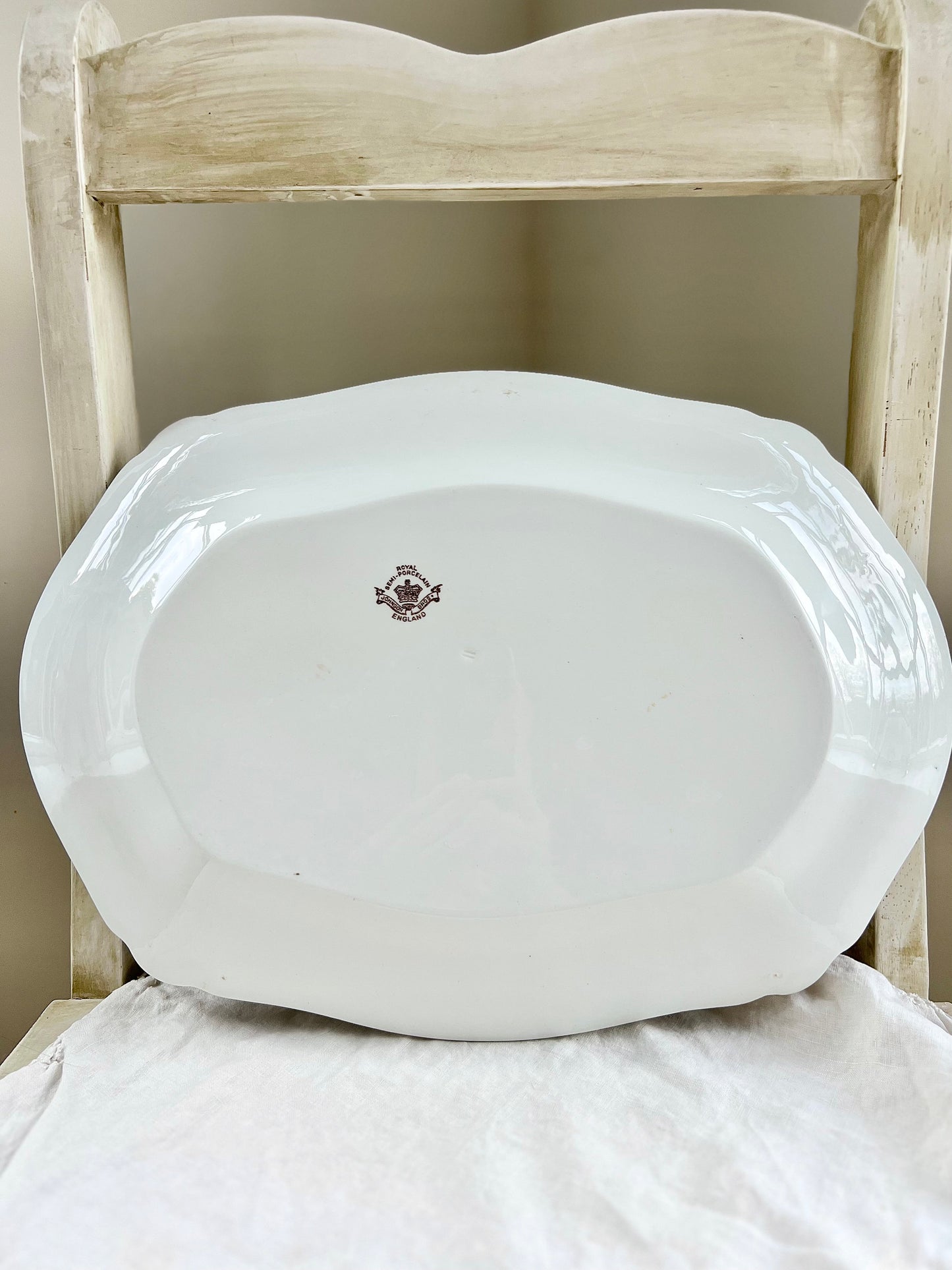 Antique Transferware Platter By Johnson Brothers England, Antique Ironstone Platter
