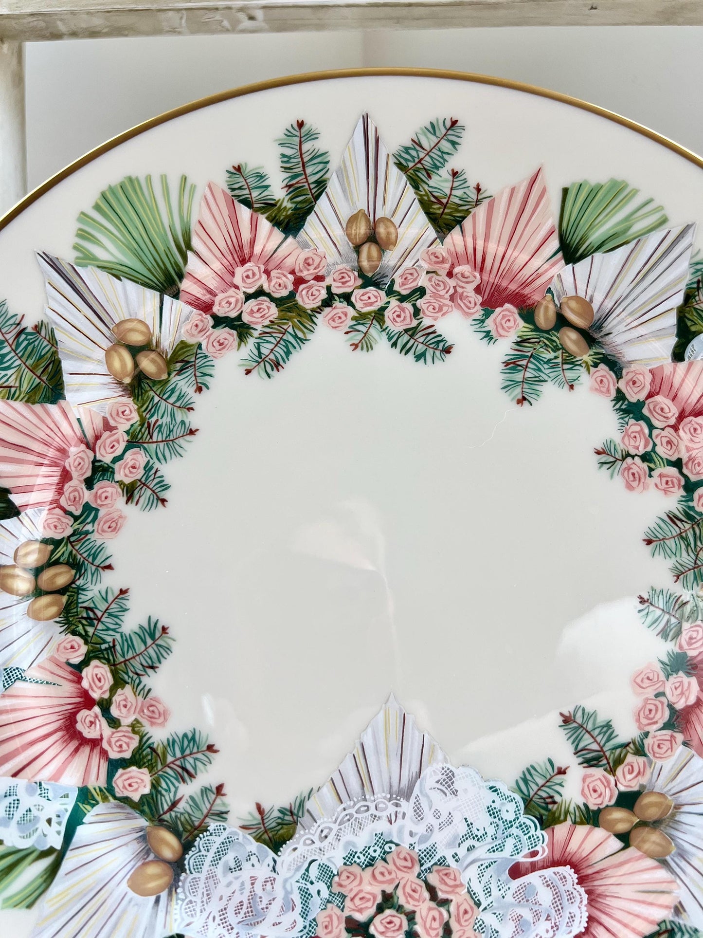 Vintage Lenox Colonial Christmas Wreath "Georgia, The Thirteenth Colony" Collector's Plate, Christmas 1993