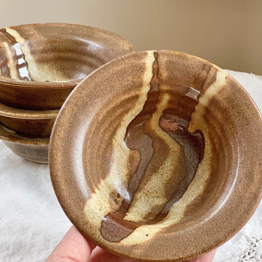 Set of 4, Vintage Studio Pottery Bowls, Signed Studio Pottery, Soup / Salad Bowls, Lair Pottery of Kirby's Mill