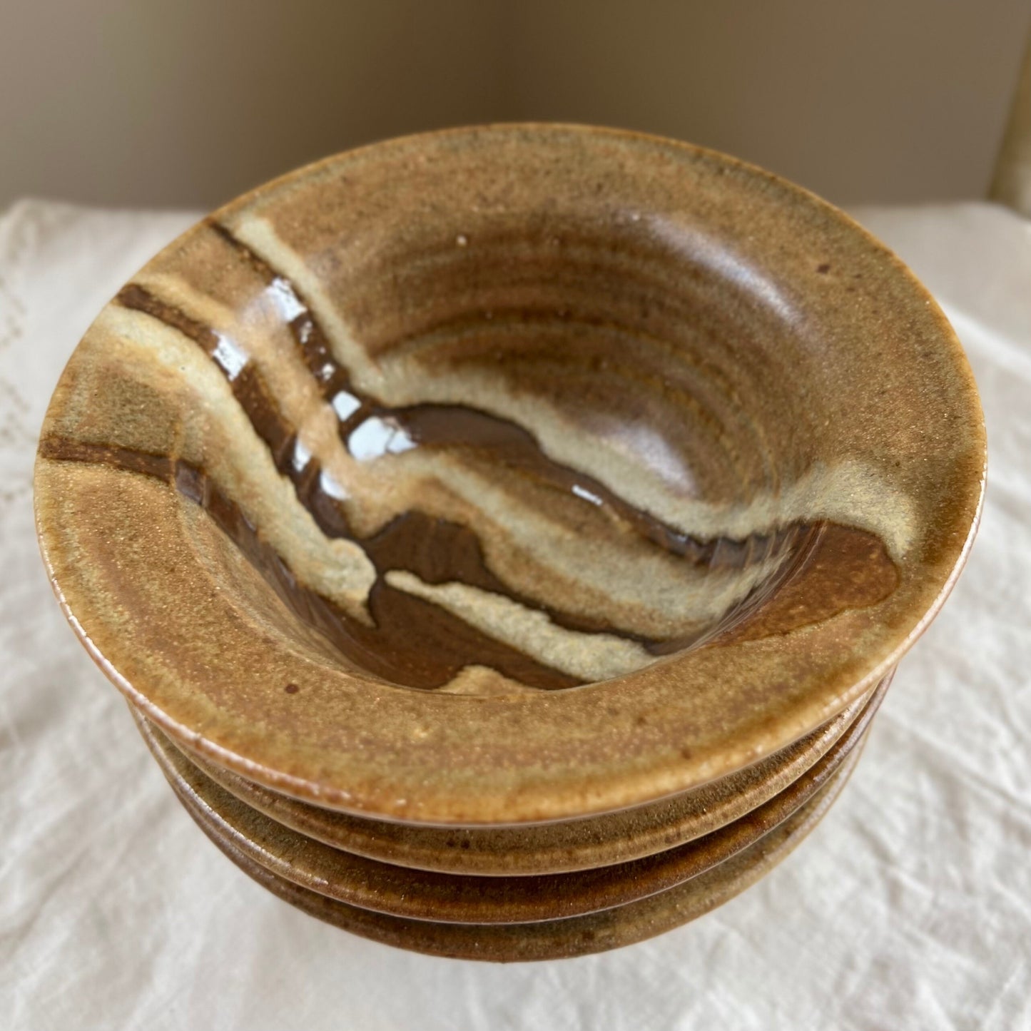 Set of 4, Vintage Studio Pottery Dessert Bowls / Fruit Bowls, Signed Studio Pottery, Lair Pottery Kirby's Mill