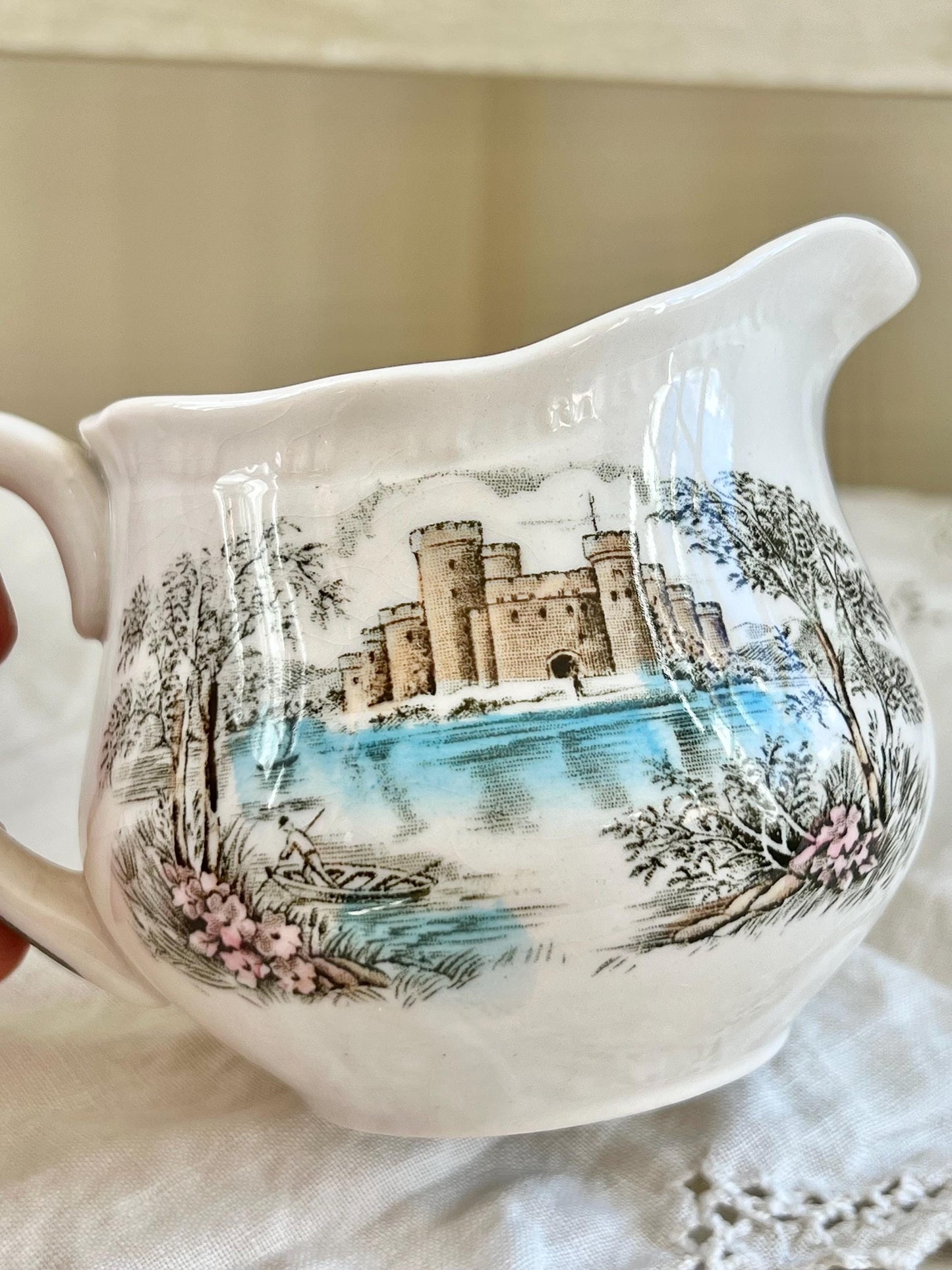 Vintage Queen's Castle Creamer & Sugar by Alfred Meakin, England