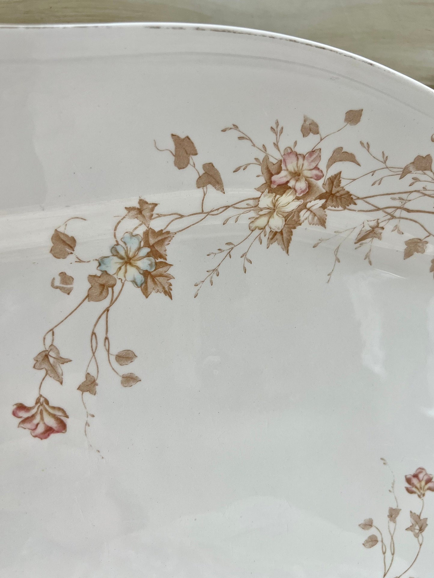 Antique Transferware Platter By Johnson Brothers England, Antique Ironstone Platter