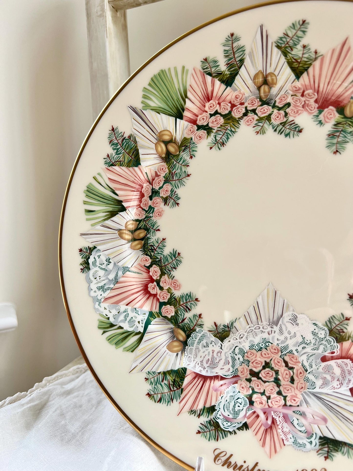 Vintage Lenox Colonial Christmas Wreath "Georgia, The Thirteenth Colony" Collector's Plate, Christmas 1993