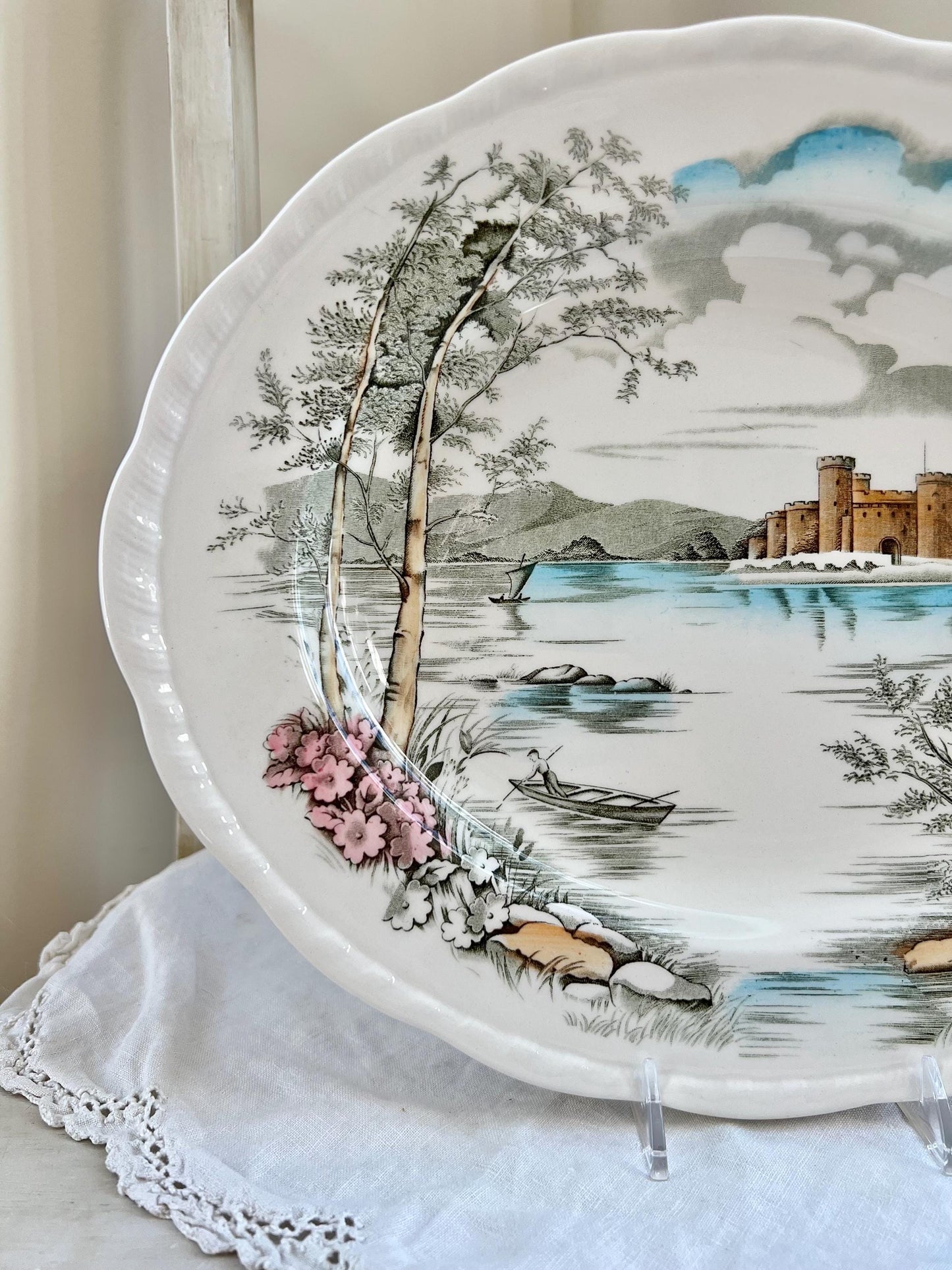 Vintage Queen's Castle 12" Oval Platter by Alfred Meakin, England