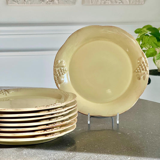 Set (8) Casafina Madeira Harvest Dijon Gold Stoneware Salad Plates, 8.5" diameter