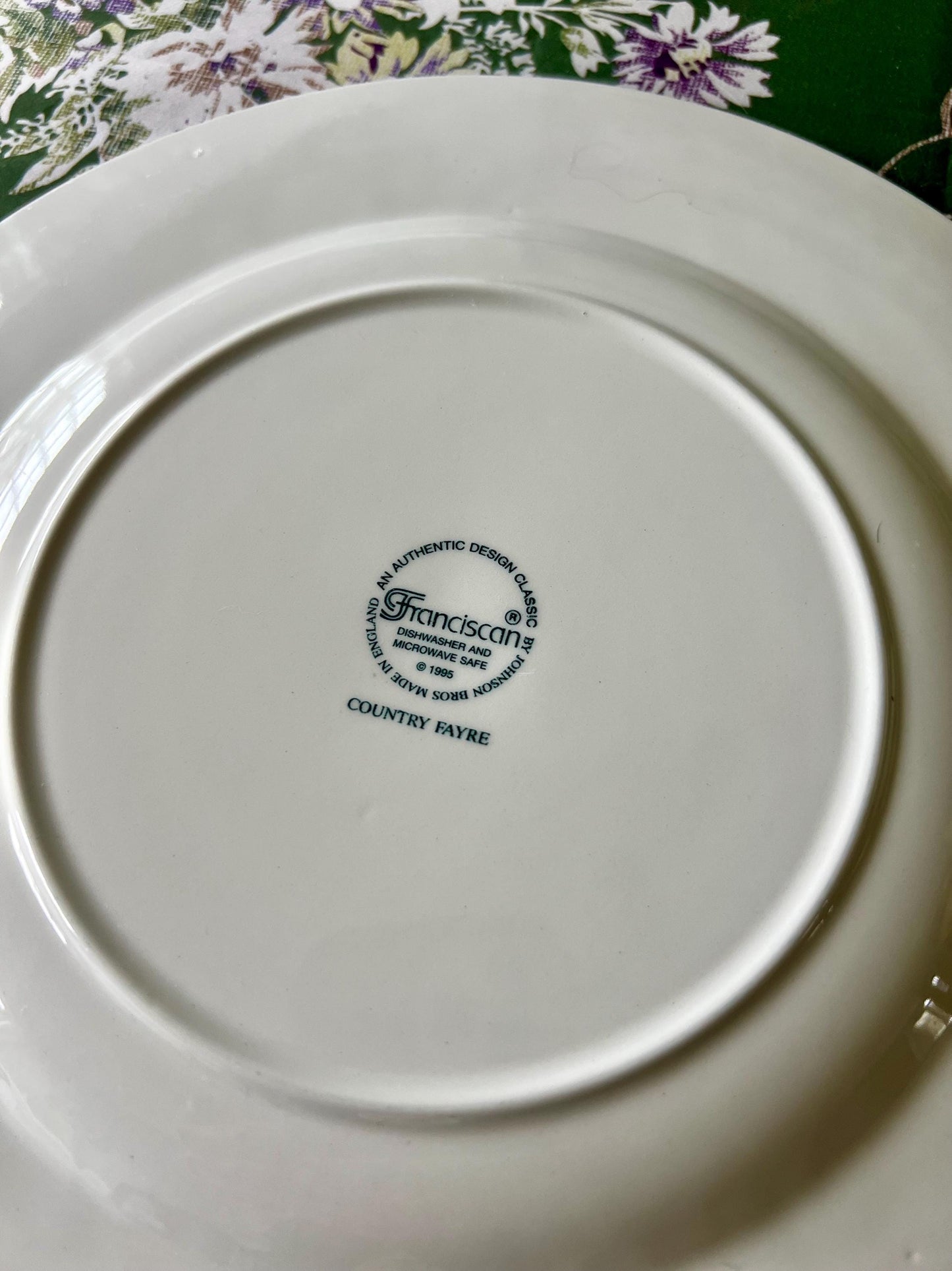 Gorgeous Vintage Franciscan "Country Fayre" Dinner Plate by Johnson Brothers with Embossed Floral & Fruit Design (Sold Individually)