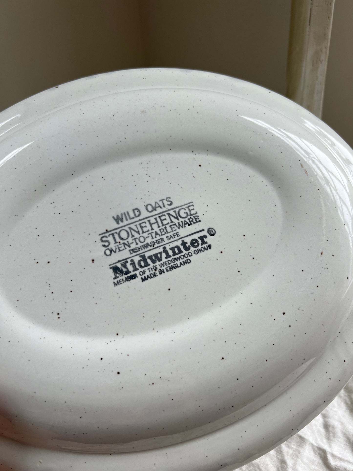 Vintage Midwinter Pottery "Wild Oats" Stonehenge Oval Platter, 11.75" x 9.5"