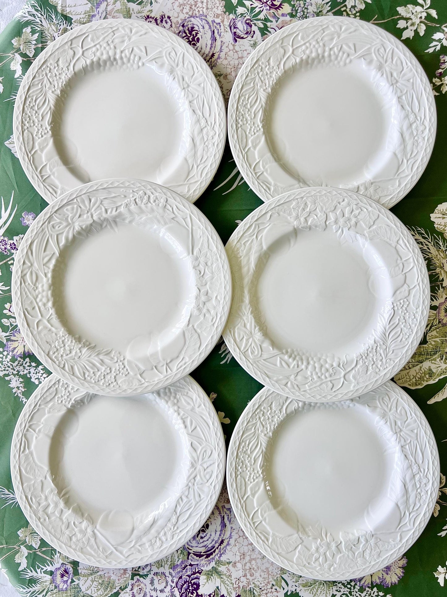 Gorgeous Vintage Franciscan "Country Fayre" Dinner Plate by Johnson Brothers with Embossed Floral & Fruit Design (Sold Individually)