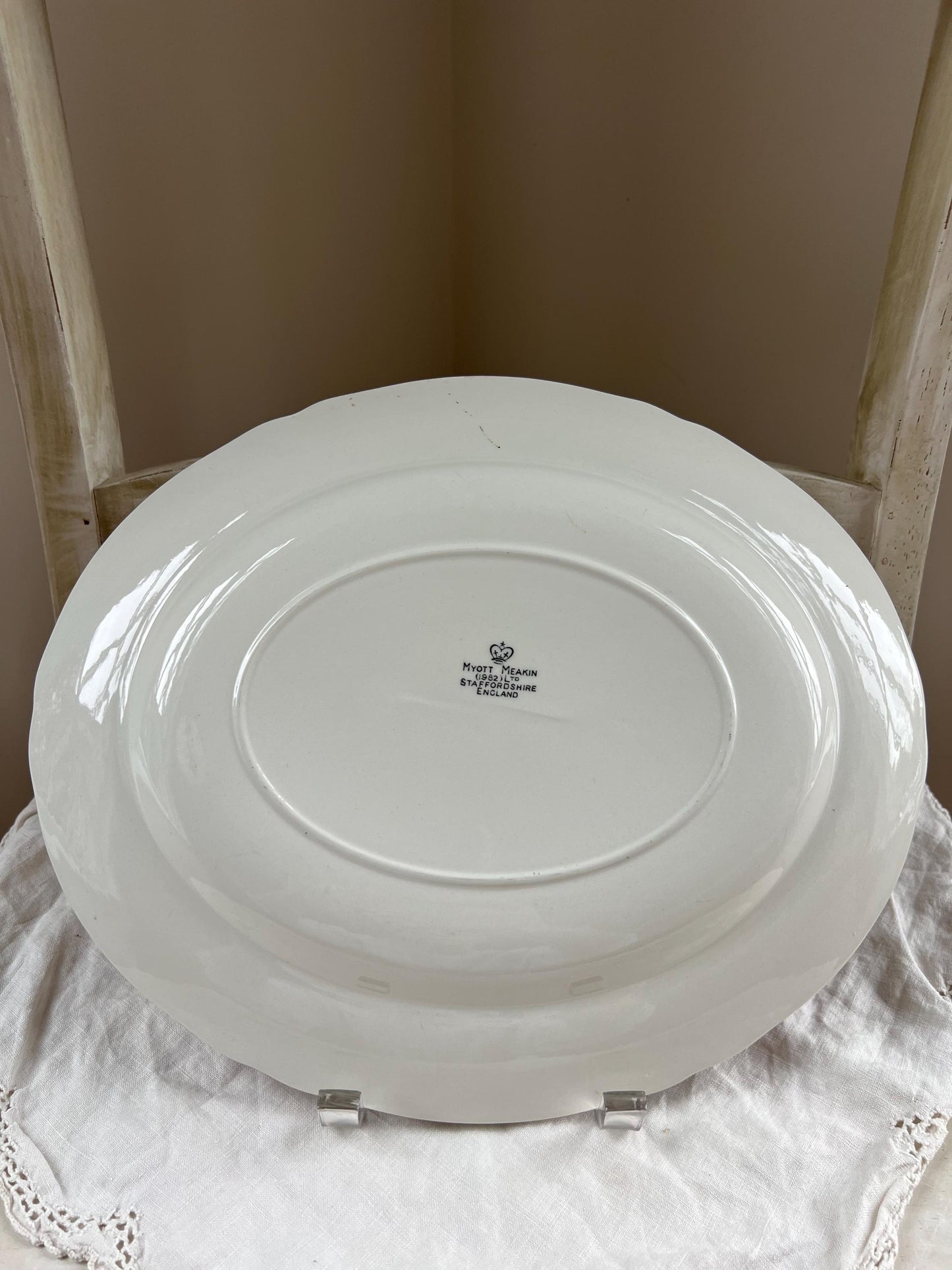 Beautiful Vintage Red Transferware Platter by Myott Meakin, Staffordshire England, Pastotal Scene with Cows, Ironstone Platter, 12 x 10