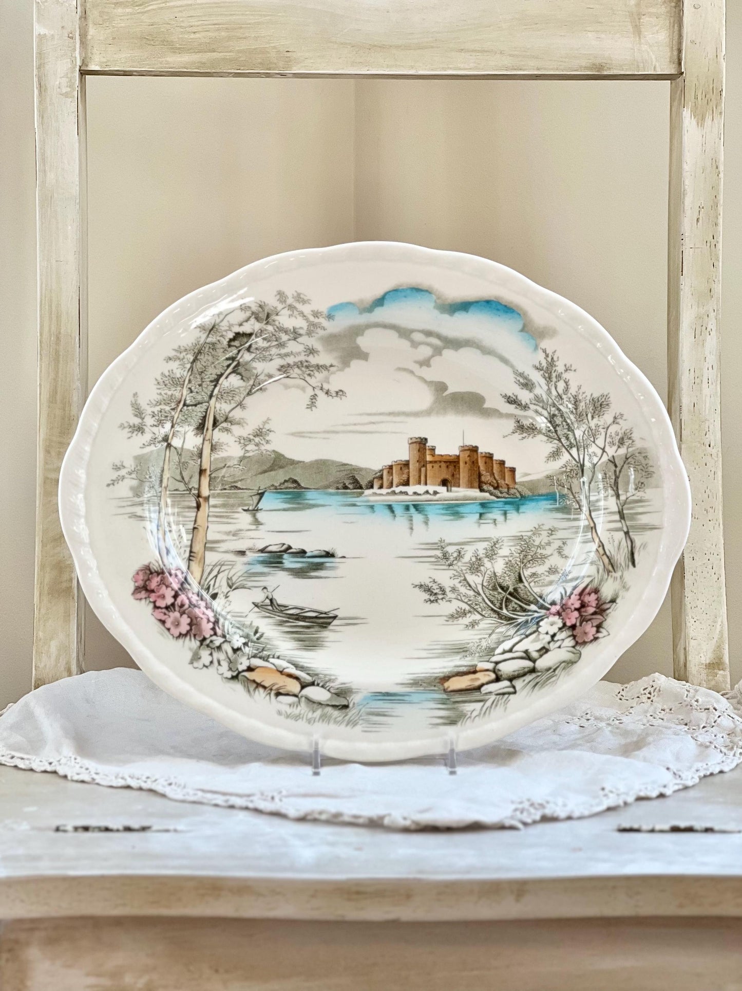 Vintage Queen's Castle 12" Oval Platter by Alfred Meakin, England