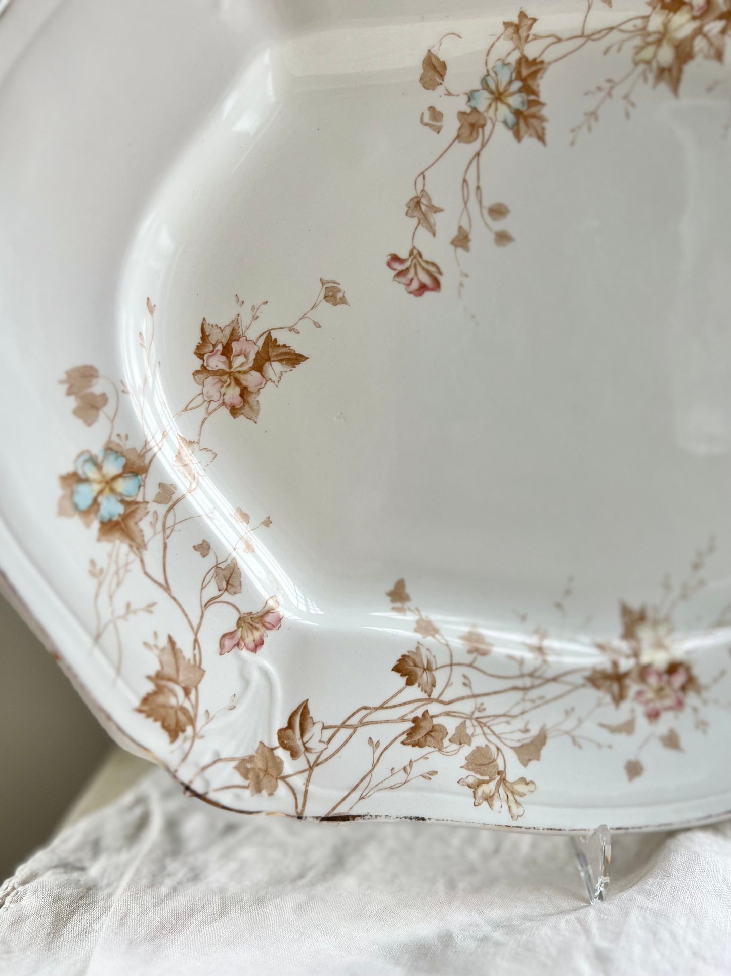 Antique Transferware Platter By Johnson Brothers England, Antique Ironstone Platter