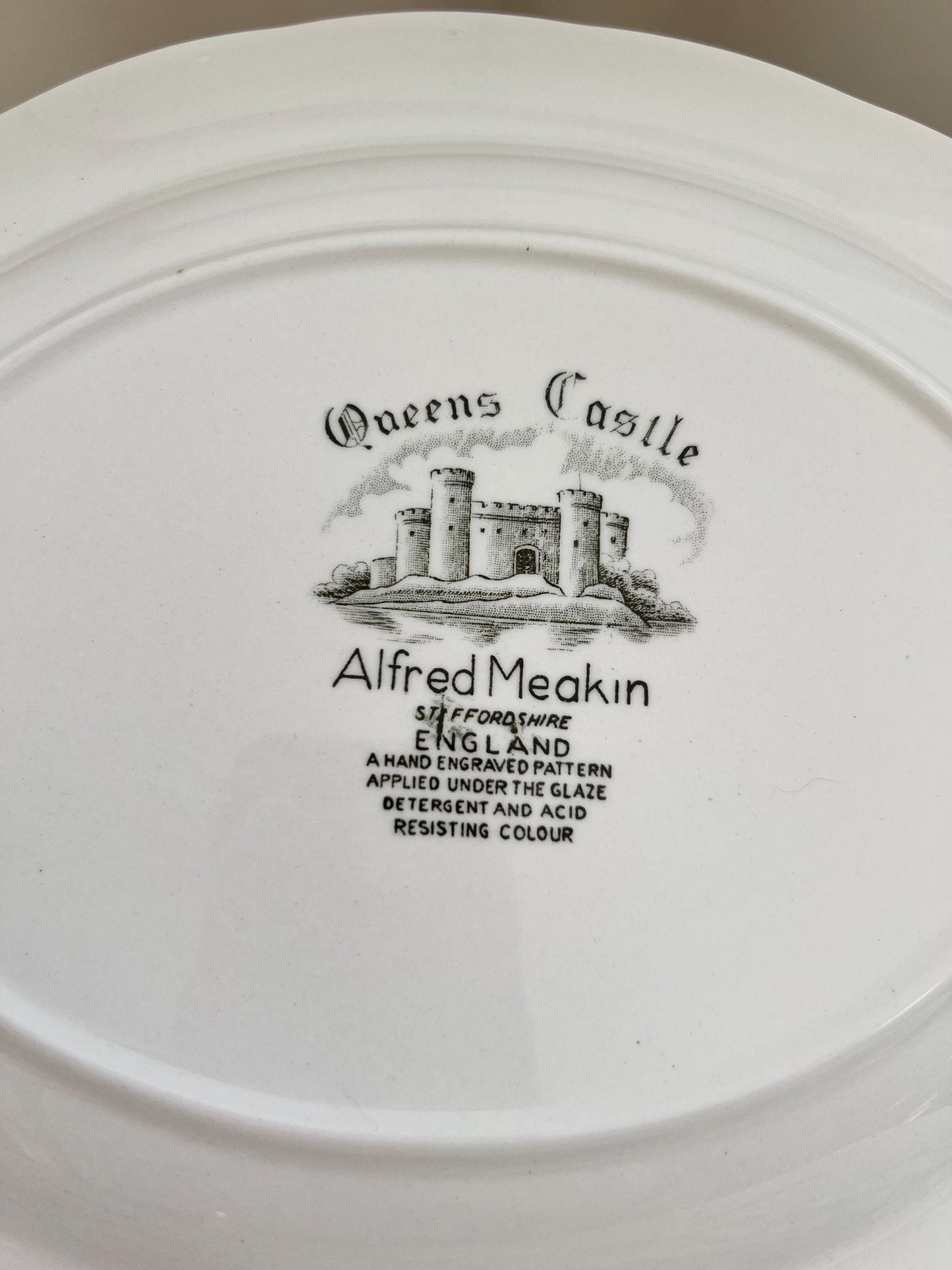 Vintage Queen's Castle 12" Oval Platter by Alfred Meakin, England