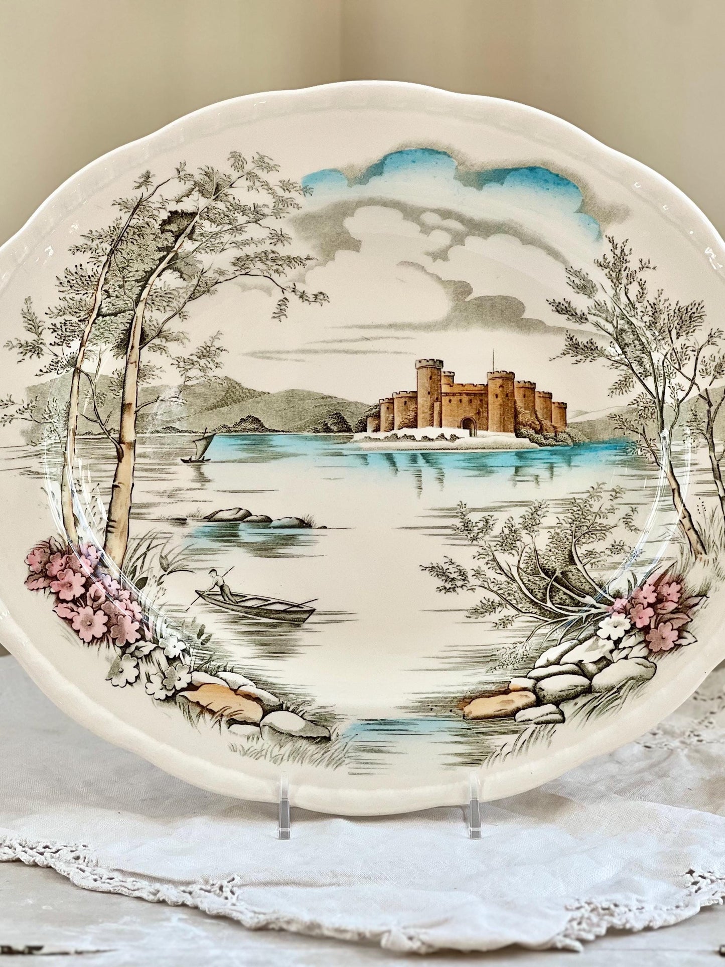 Vintage Queen's Castle 12" Oval Platter by Alfred Meakin, England