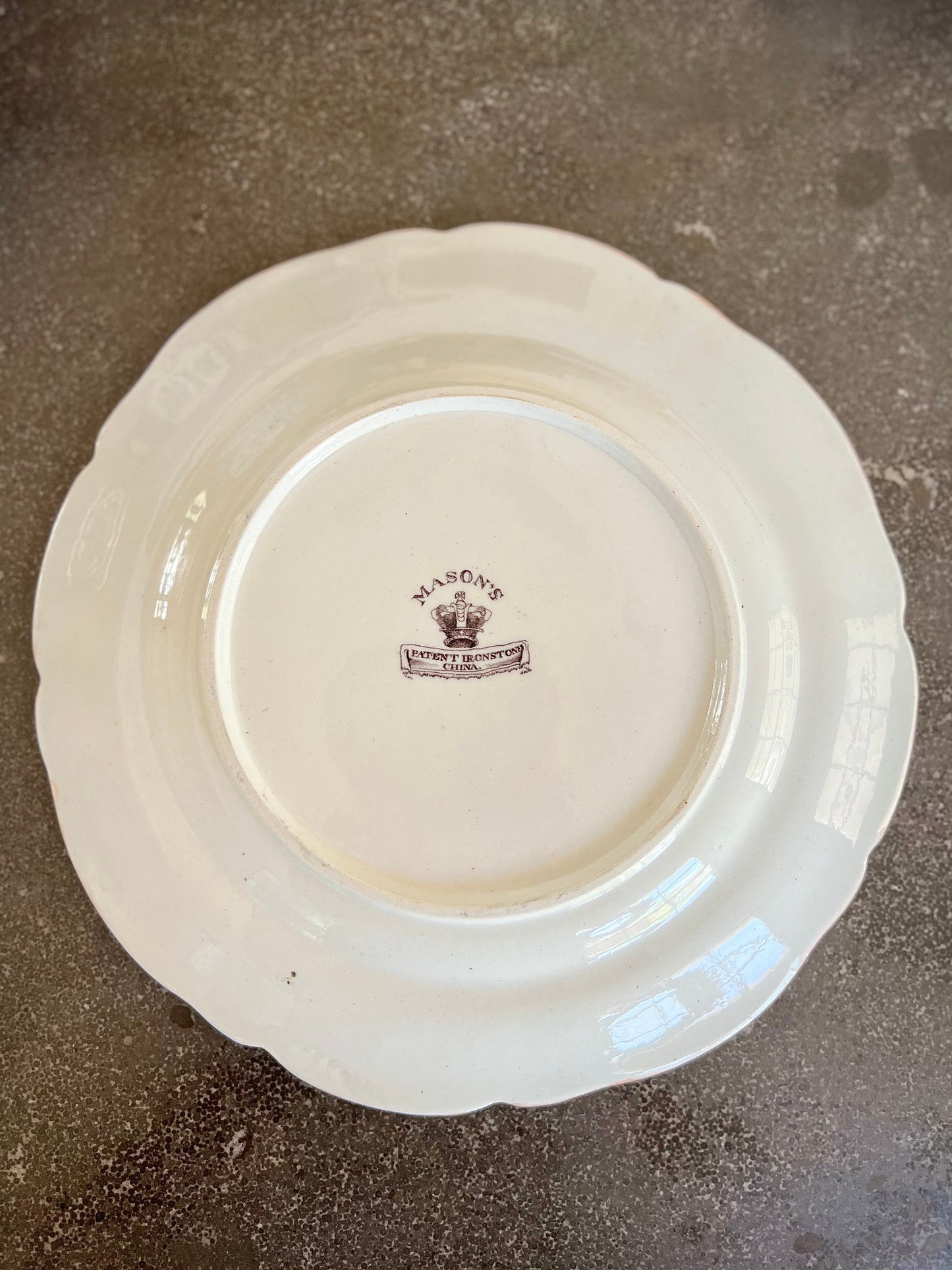 Antique Mason's Lyre Birds Transferware Plate, Made in England, 19th Century Earthenware Plate