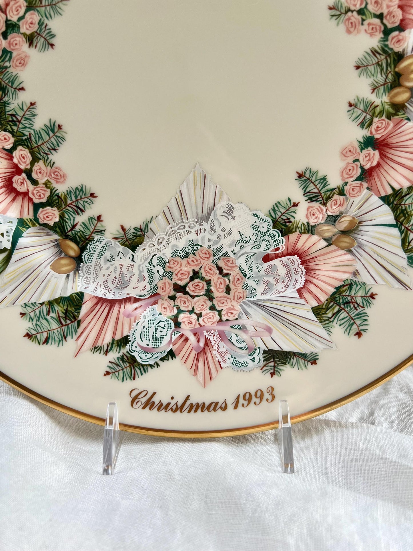 Vintage Lenox Colonial Christmas Wreath "Georgia, The Thirteenth Colony" Collector's Plate, Christmas 1993