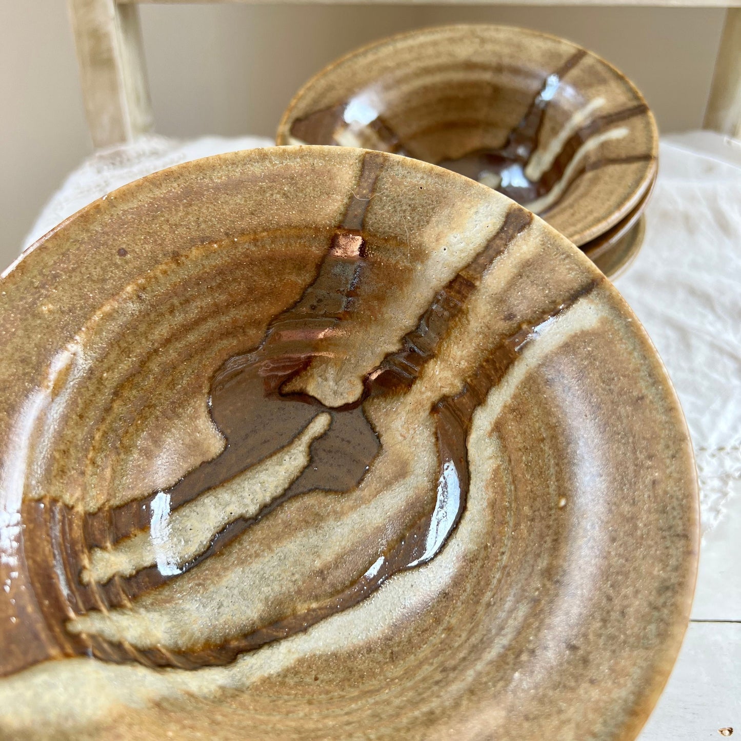 Set of 4, Vintage Studio Pottery Bowls, Signed Studio Pottery, Soup / Salad Bowls, Lair Pottery of Kirby's Mill