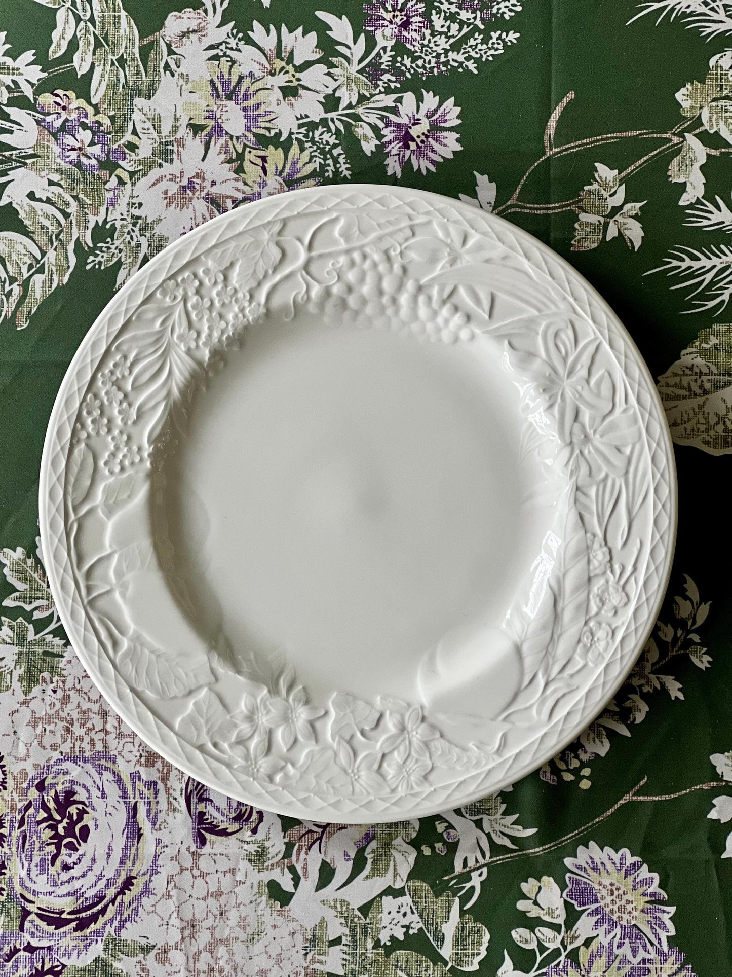 Gorgeous Vintage Franciscan "Country Fayre" Dinner Plate by Johnson Brothers with Embossed Floral & Fruit Design (Sold Individually)