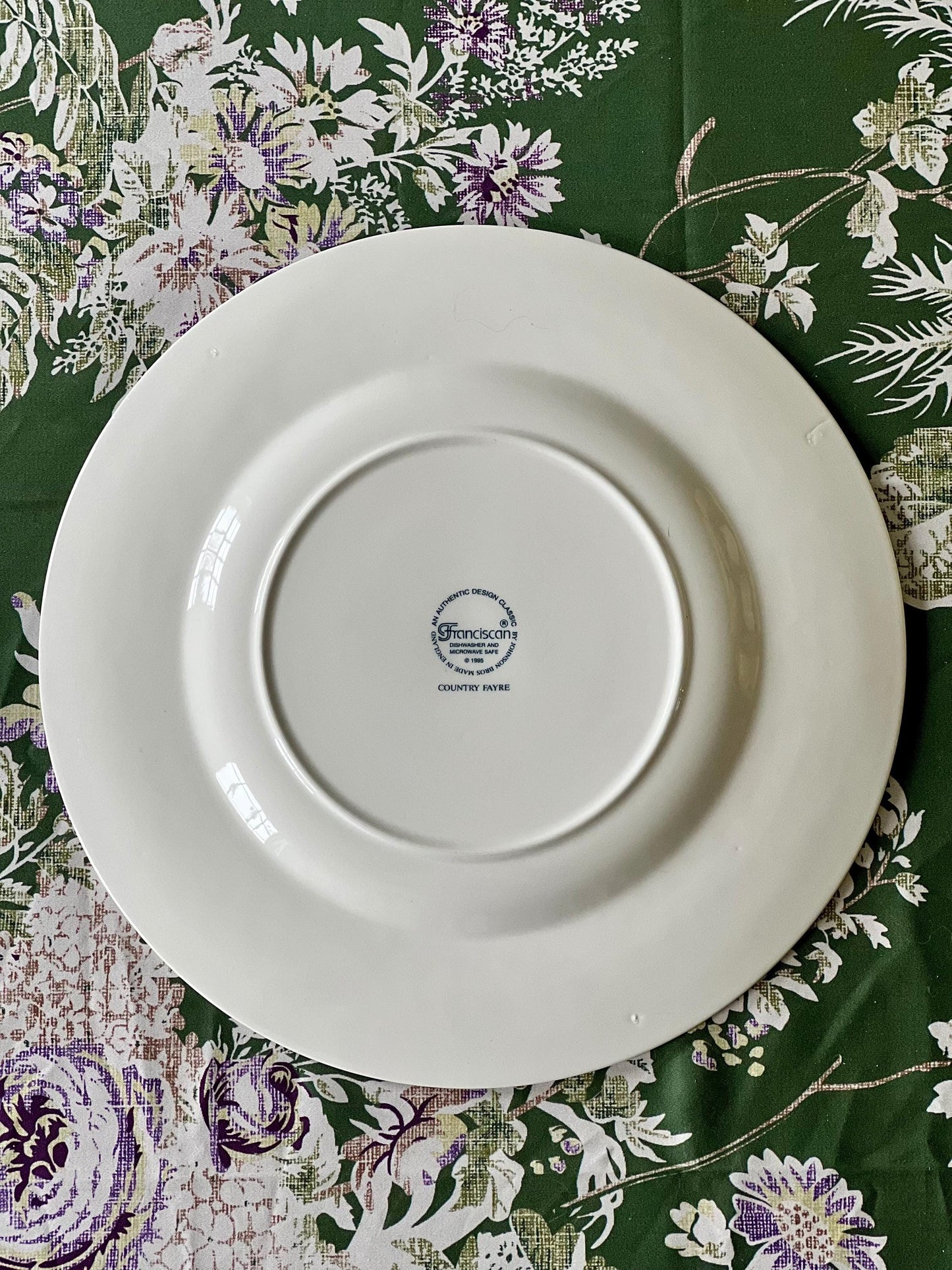Gorgeous Vintage Franciscan "Country Fayre" Dinner Plate by Johnson Brothers with Embossed Floral & Fruit Design (Sold Individually)