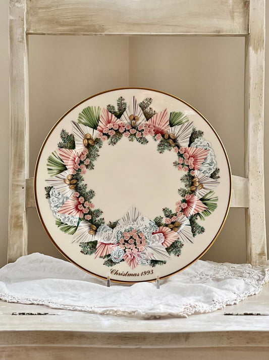 Vintage Lenox Colonial Christmas Wreath "Georgia, The Thirteenth Colony" Collector's Plate, Christmas 1993
